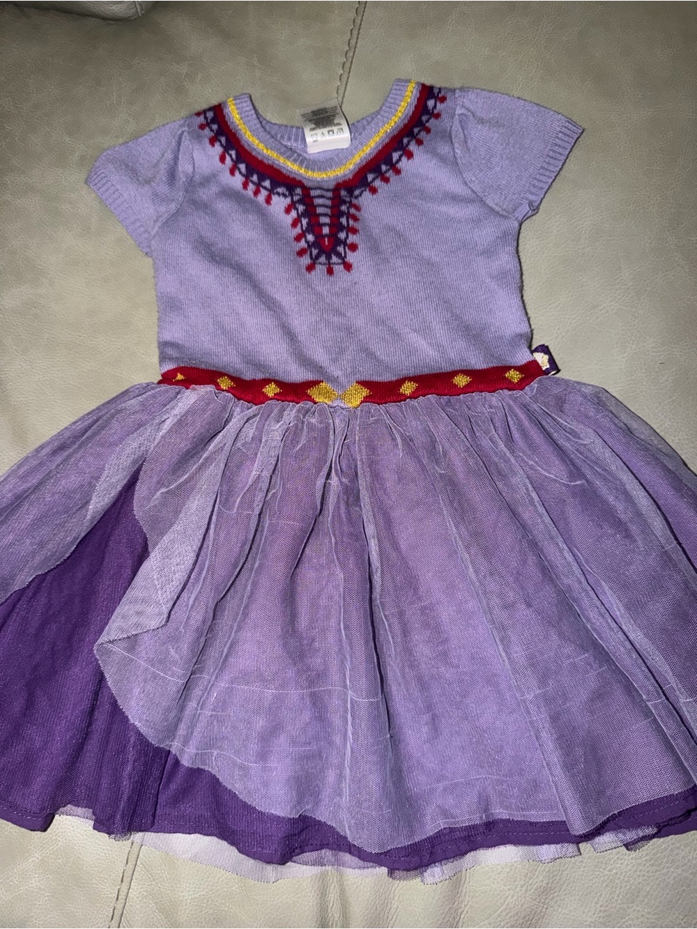 Disney Wish Purple Layered Tulle Princess Dress with Red-Gold Accents